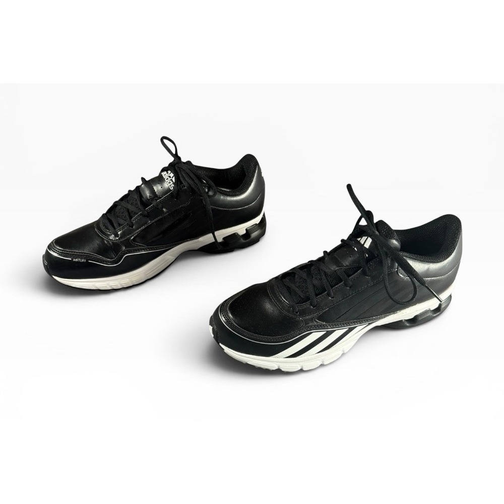 Adidas Mens 11 adiTUFF Athletic Shoes Black White Leather Sneakers G48014